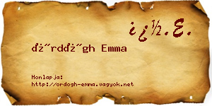 Ördögh Emma névjegykártya