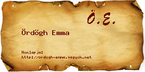 Ördögh Emma névjegykártya